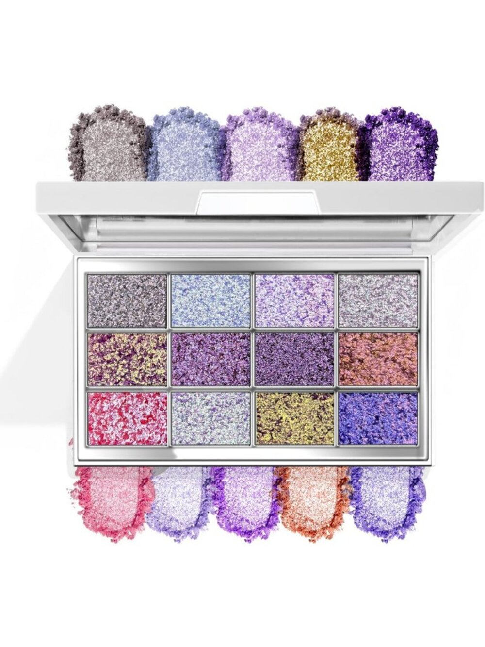 12-Color Multichrome Eyeshadow Palette - Highly Pigmented Glitter & Shimmer